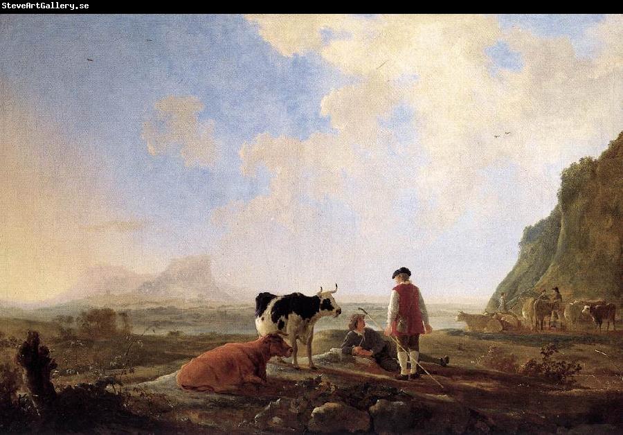 CUYP, Aelbert Herdsmen with Cows dfg